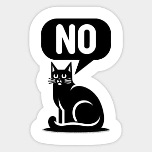 Black Cat Says NO Sticker